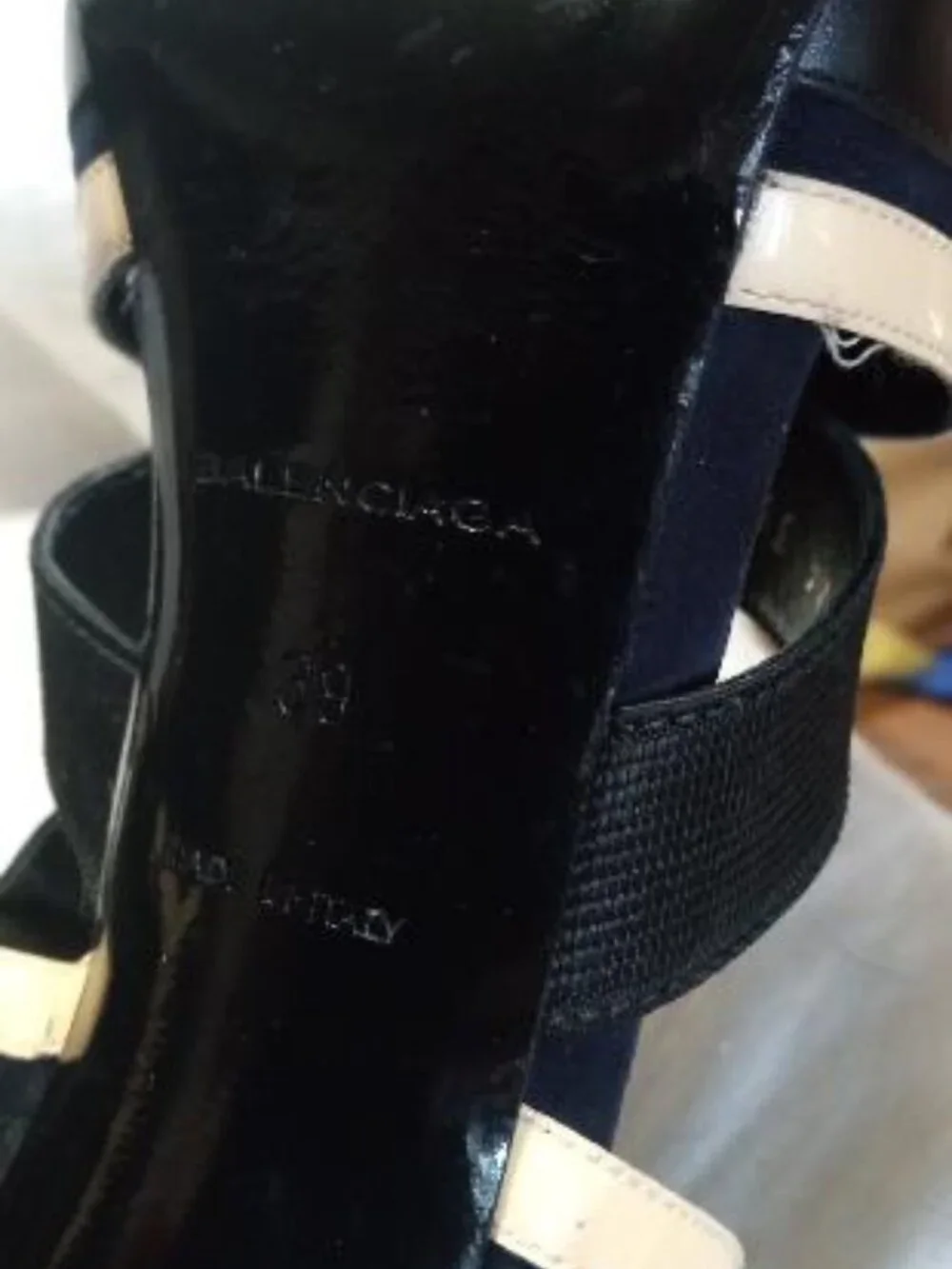 Balenciaga Suede and Leather Color Block Sandals